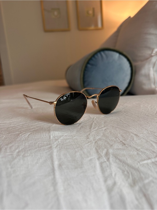 Ray-Ban Gold Frame Sunglasses with Black Lenses